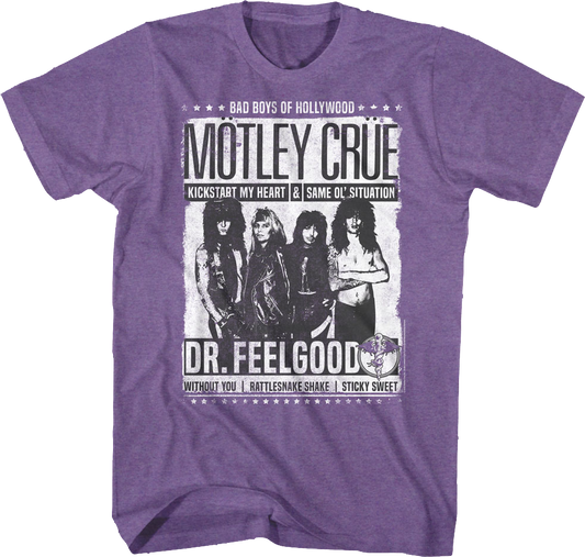 Bad Boys Of Hollywood Poster Motley Crue T-Shirt