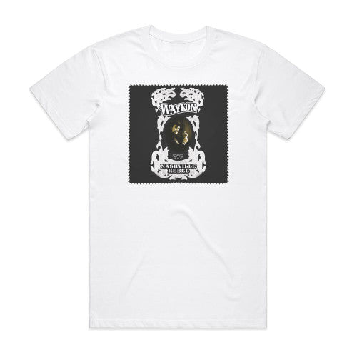 Waylon Jennings Nashville Rebel Album Cover T-Shirt White