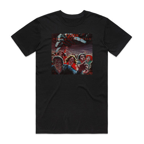 Queen News Of The World Album Cover T-Shirt Black