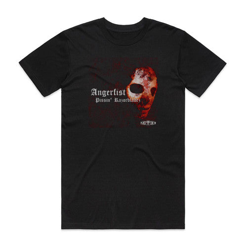Angerfist Pissin Razorbladez Album Cover T-Shirt Black