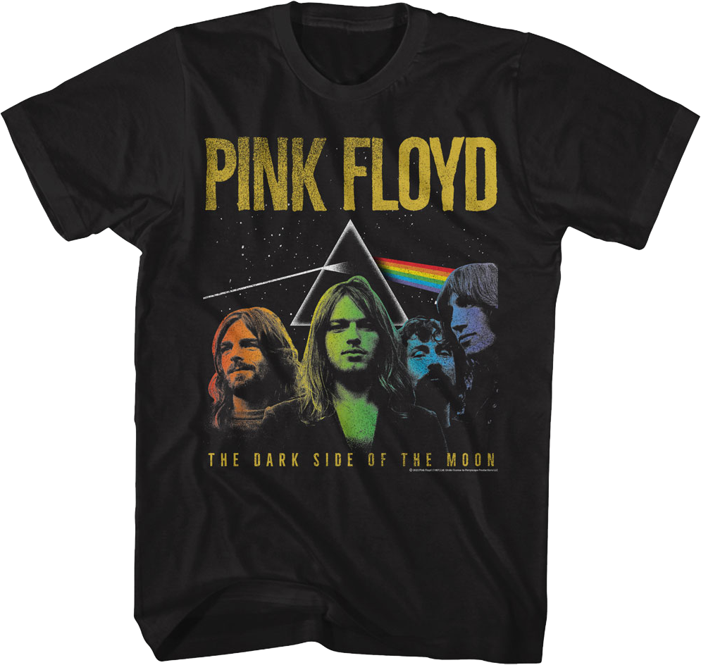 Rainbow Colors Dark Side of the Moon Pink Floyd T-Shirt