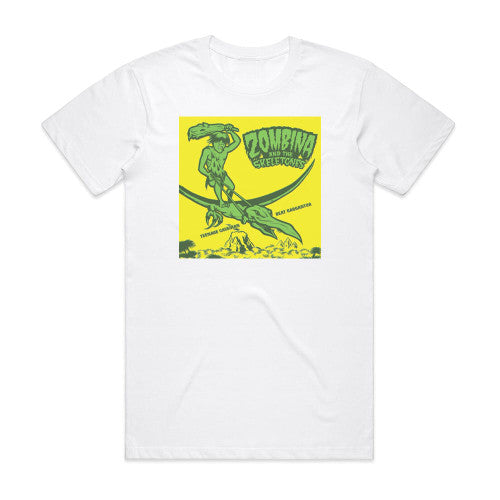 Zombina and The Skeletones Teenage Caveman Beat Gargantua Album Cover T-Shirt White