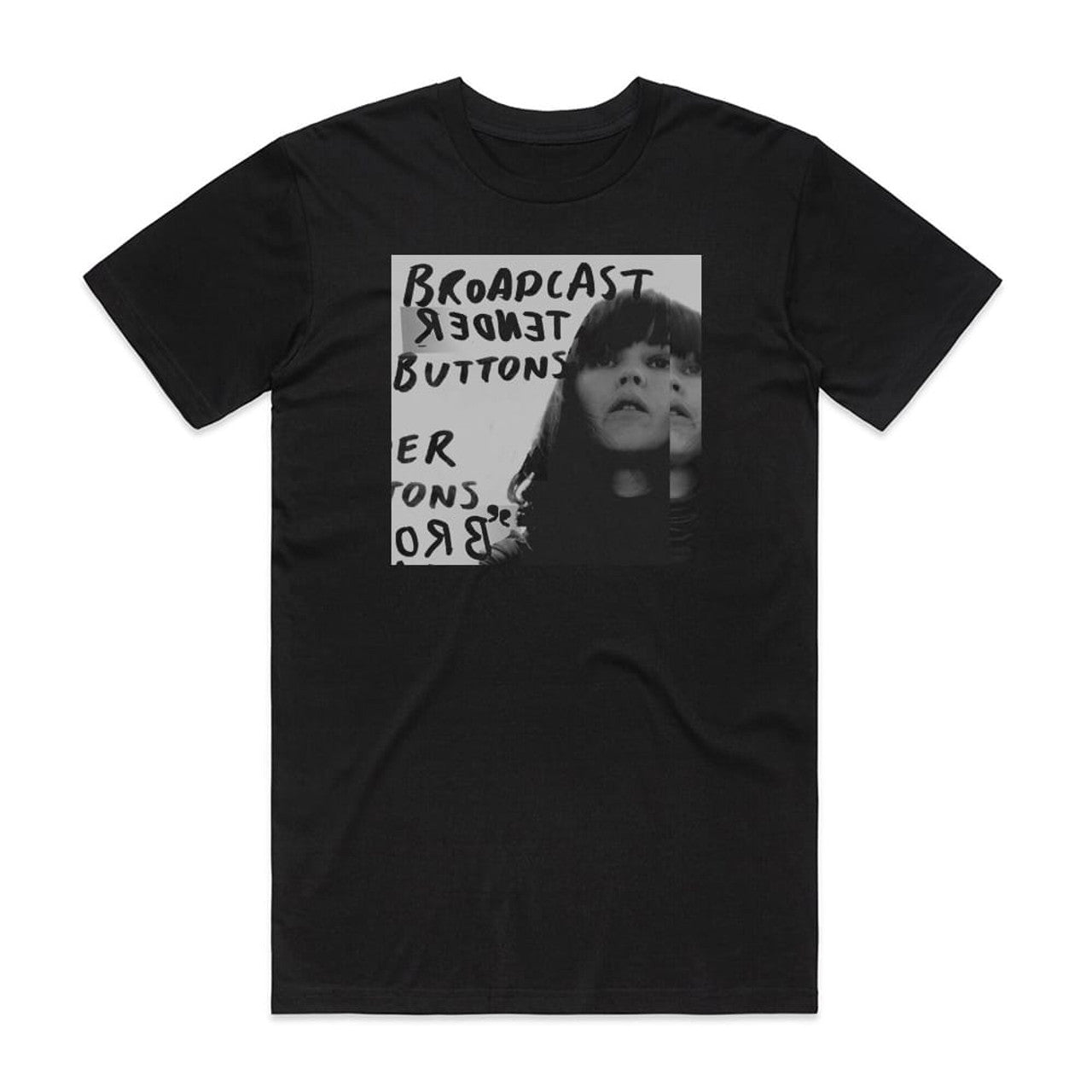 Broadcast Tender Buttons T-Shirt Black