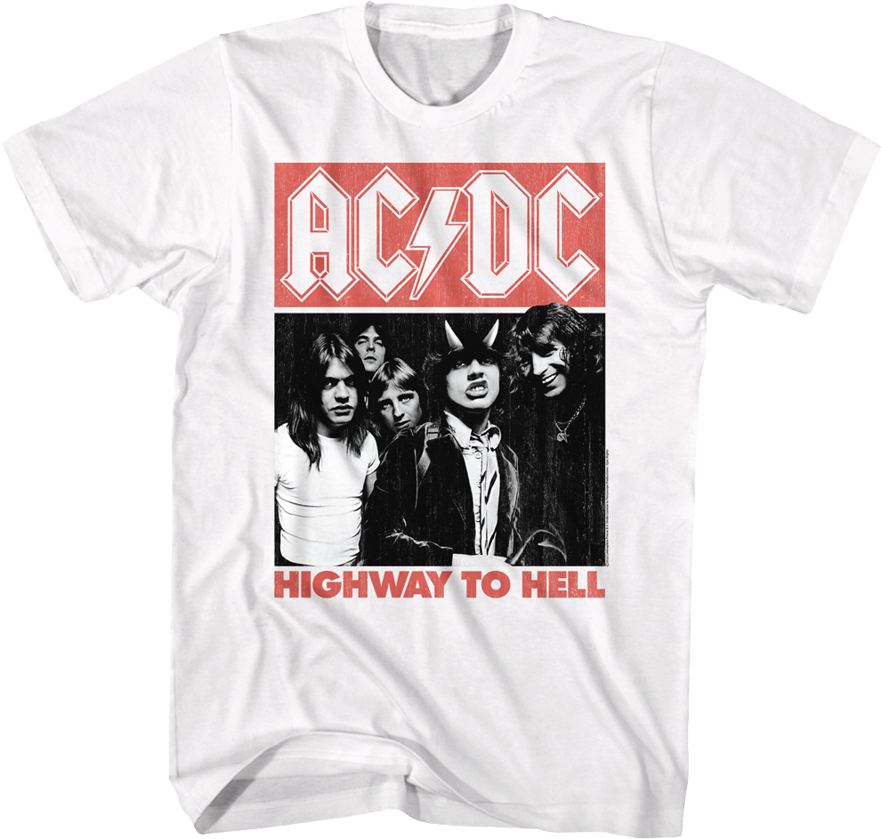 White Highway To Hell ACDC Shirt