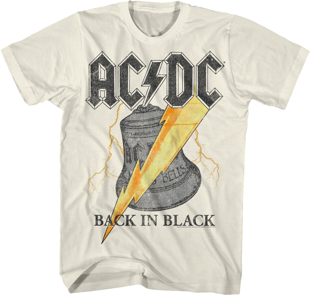 Back In Black Hells Bells Lightning Bolts ACDC Shirt