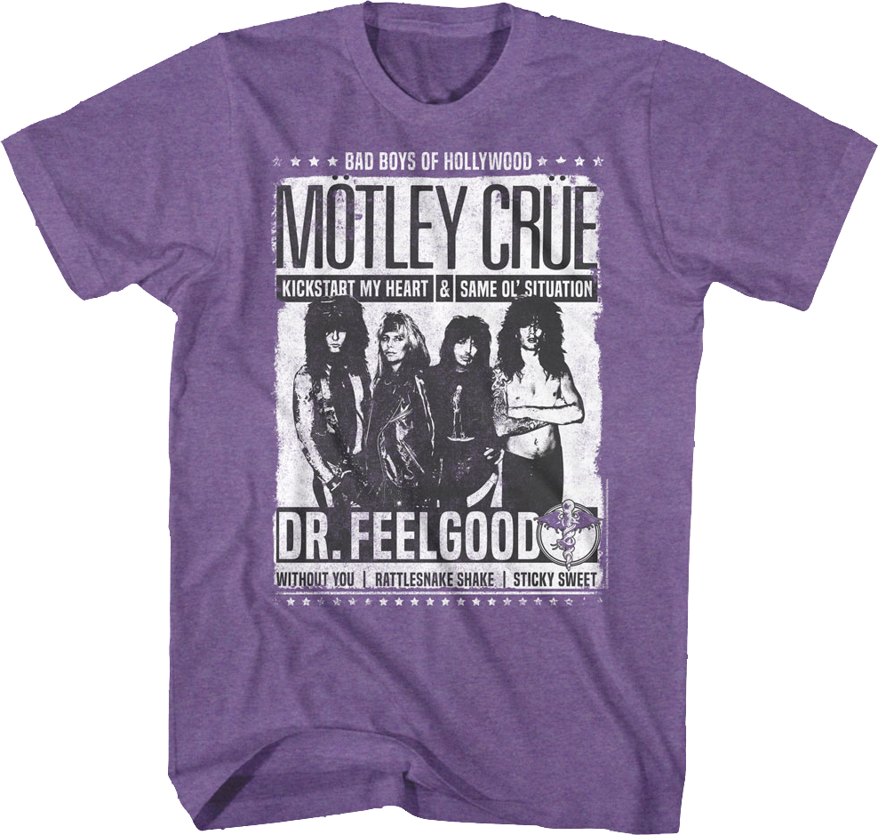 Bad Boys Of Hollywood Poster Motley Crue T-Shirt