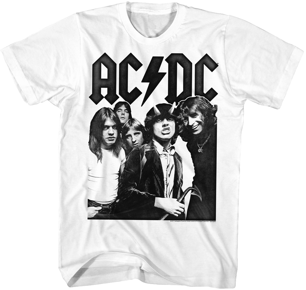 Black and White Highway To Hell ACDC T-Shirt
