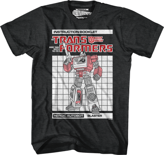 Blaster Instruction Booklet Transformers T-Shirt