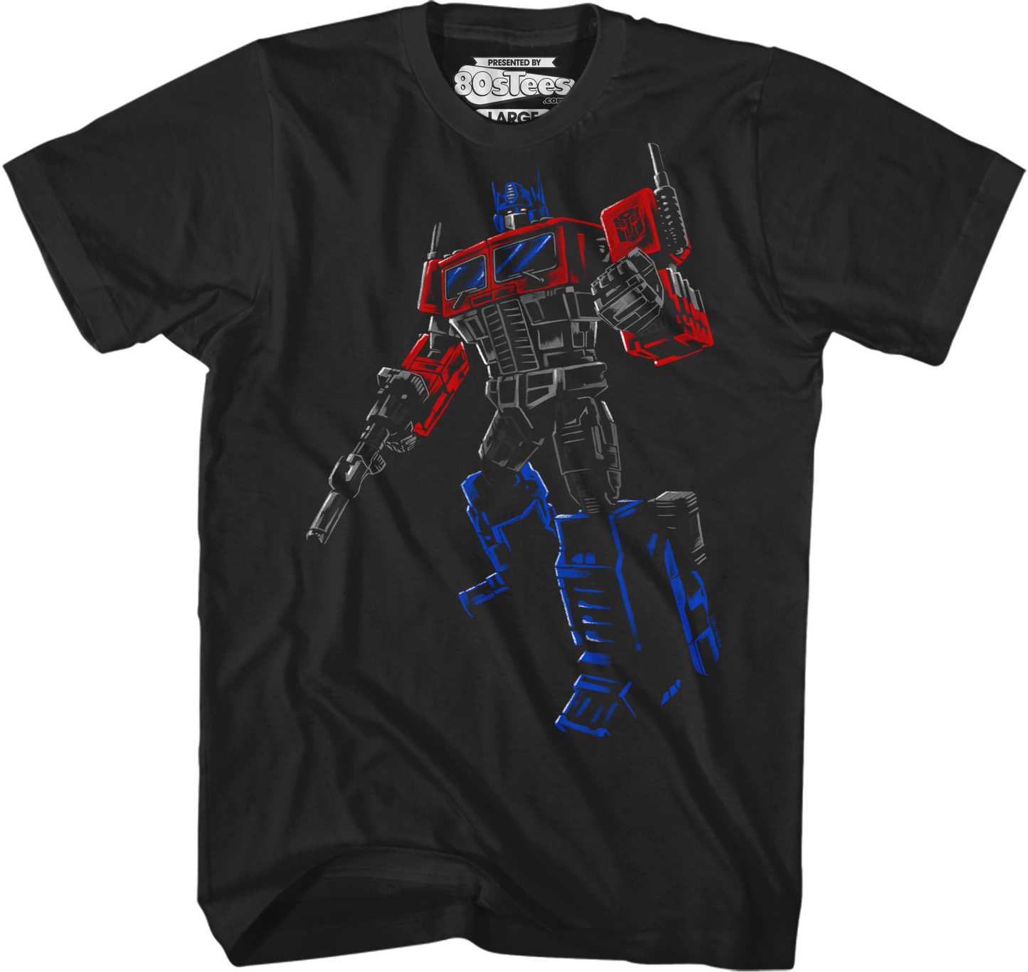 Brush Stroked Optimus Prime Transformers T-Shirt