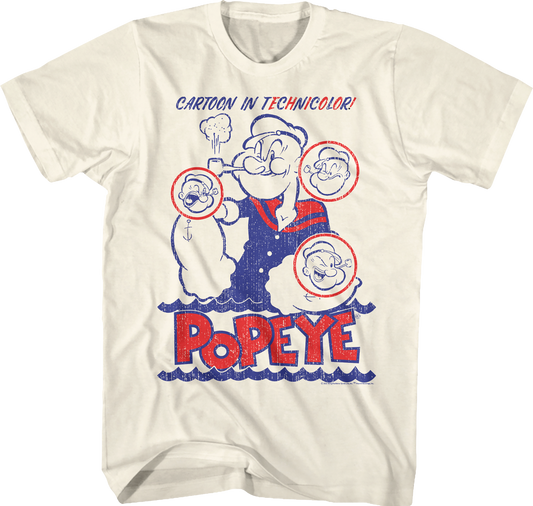 Cartoon In Technicolor Popeye T-Shirt