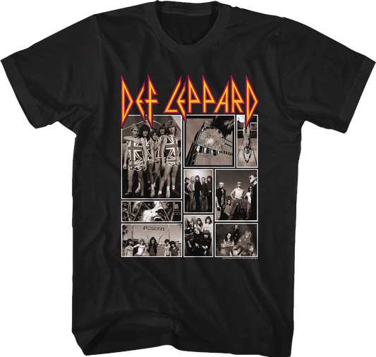 Black and White Collage Def Leppard T-Shirt