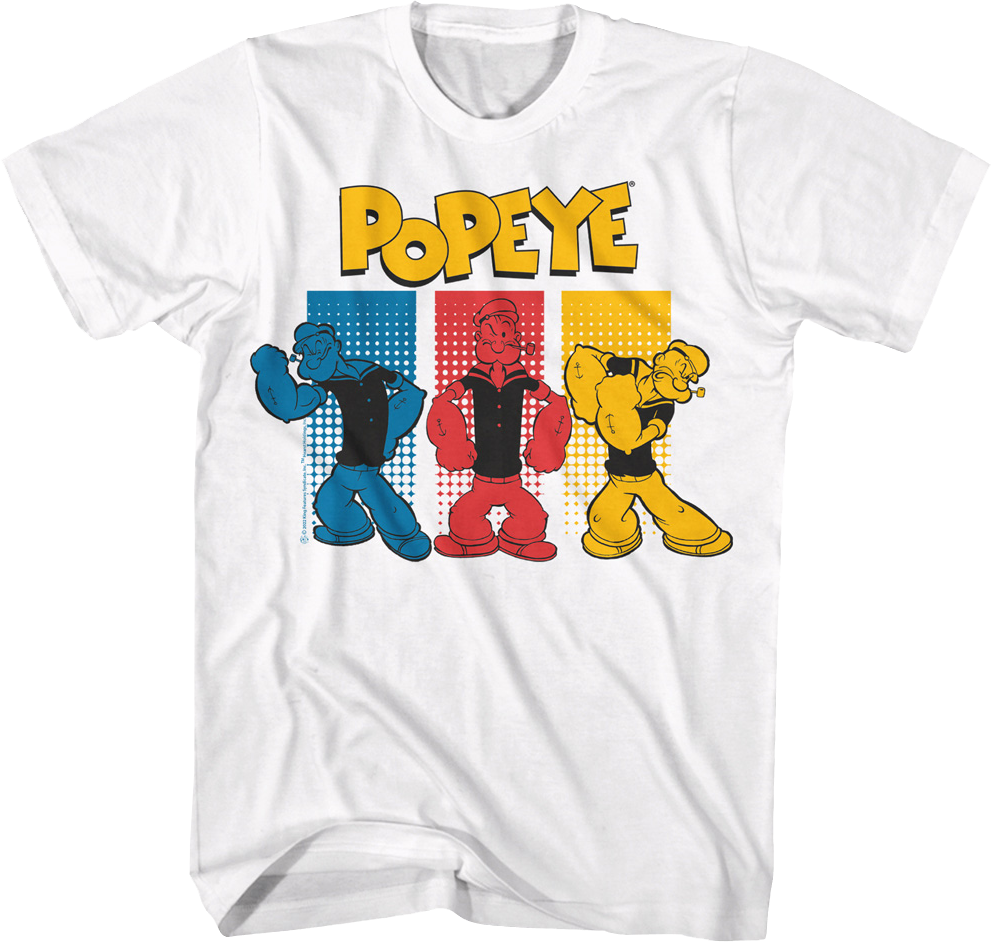 Colorful Sailor Poses Popeye T-Shirt