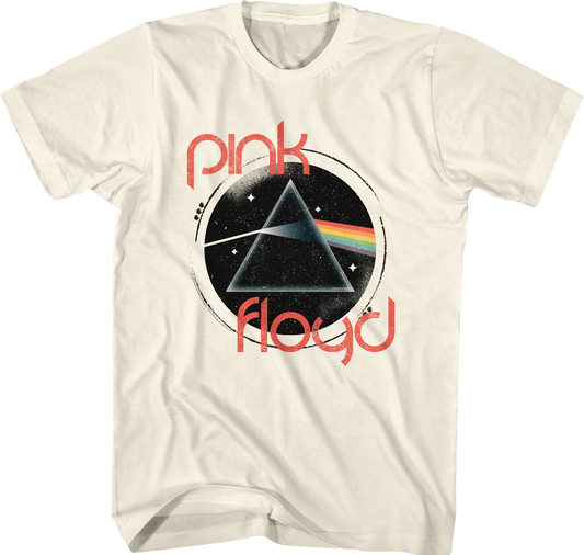 Distressed Circle Dark Side of the Moon Pink Floyd T-Shirt