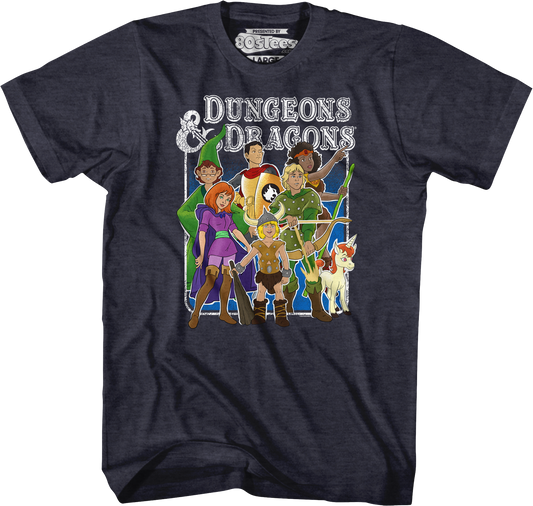 Navy Heather Animated Friends Dungeons & Dragons T-Shirt