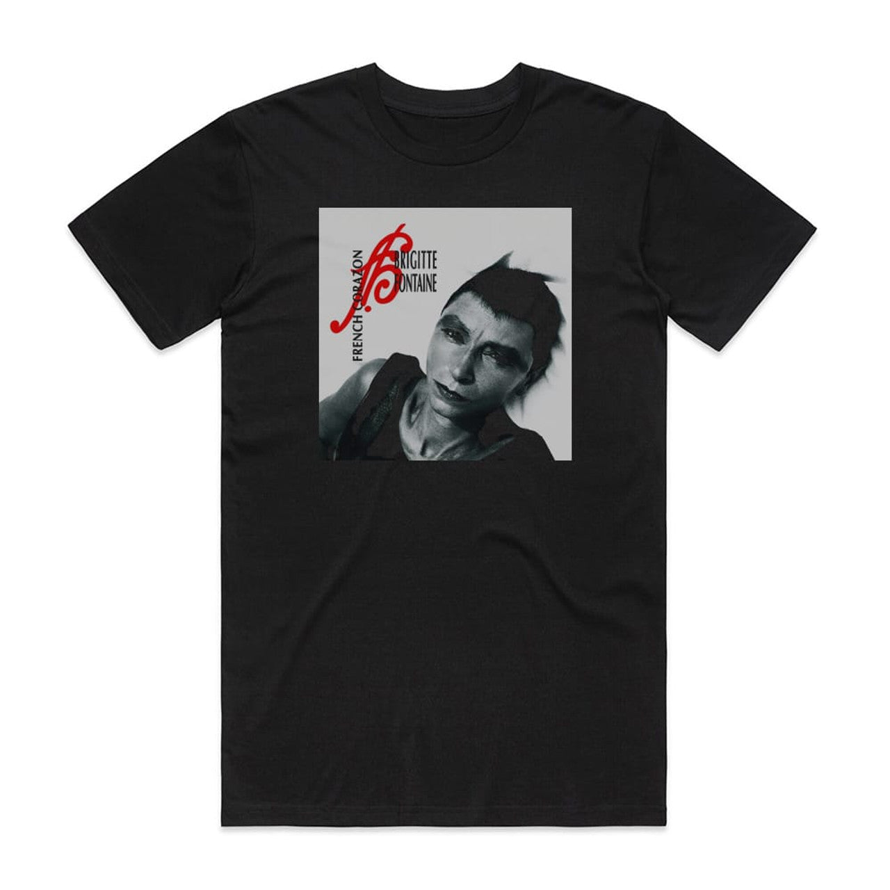 Brigitte Fontaine French Corazon T-Shirt Black