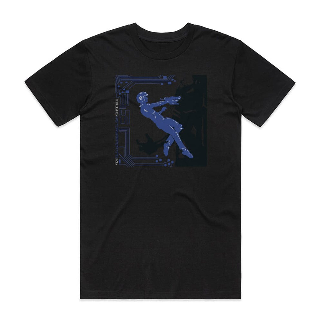 The Megas History Repeating Blue T-Shirt Black