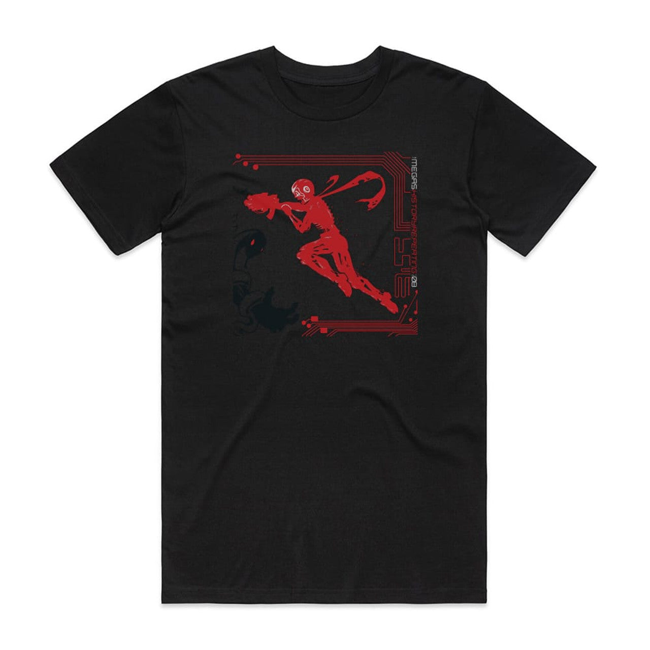 The Megas History Repeating Red T-Shirt Black