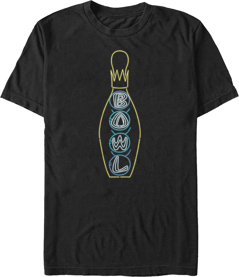 Hollywood Star Lanes Neon Bowling Pin Big Lebowski T-Shirt