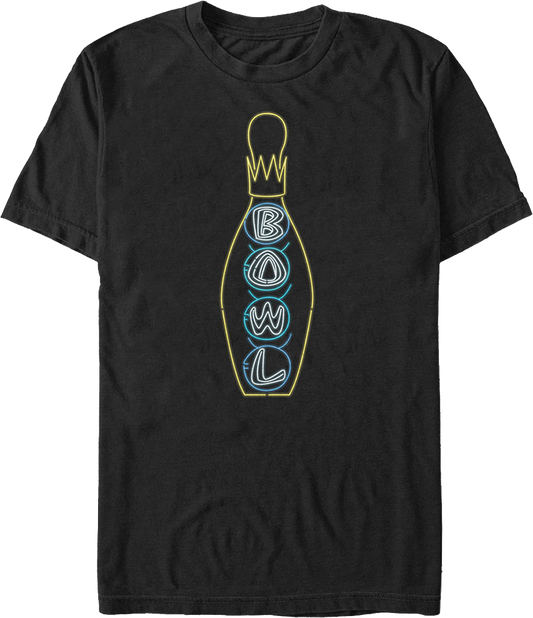 Hollywood Star Lanes Neon Bowling Pin Big Lebowski T-Shirt