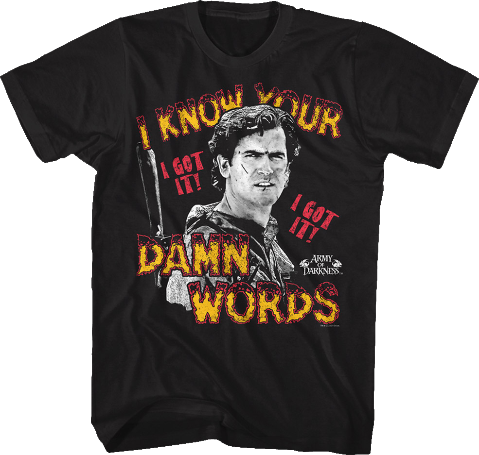 I Know Your Damn Words Army of Darkness T-Shirt