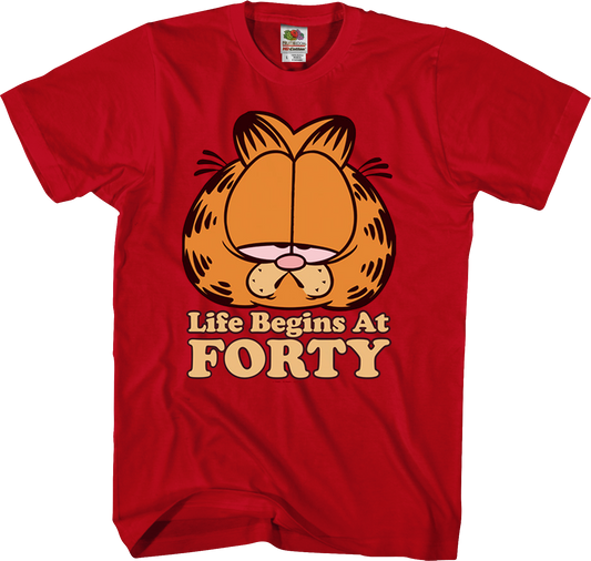 Life Begins At Forty Garfield T-Shirt