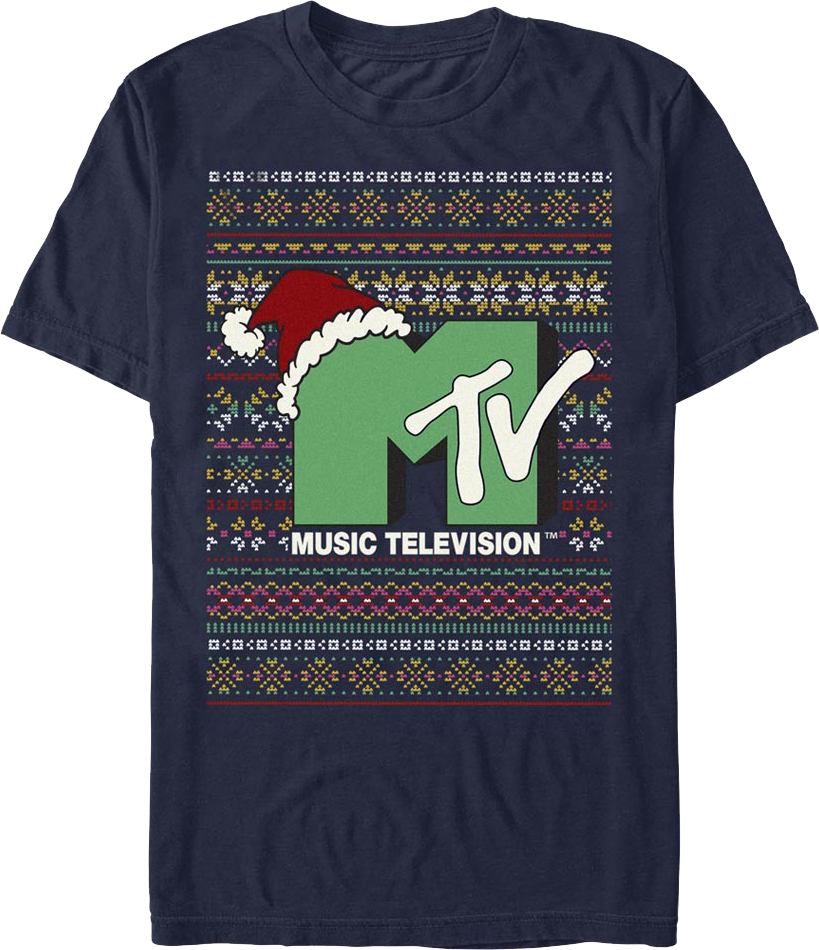 Logo Faux Ugly Christmas Sweater MTV T-Shirt