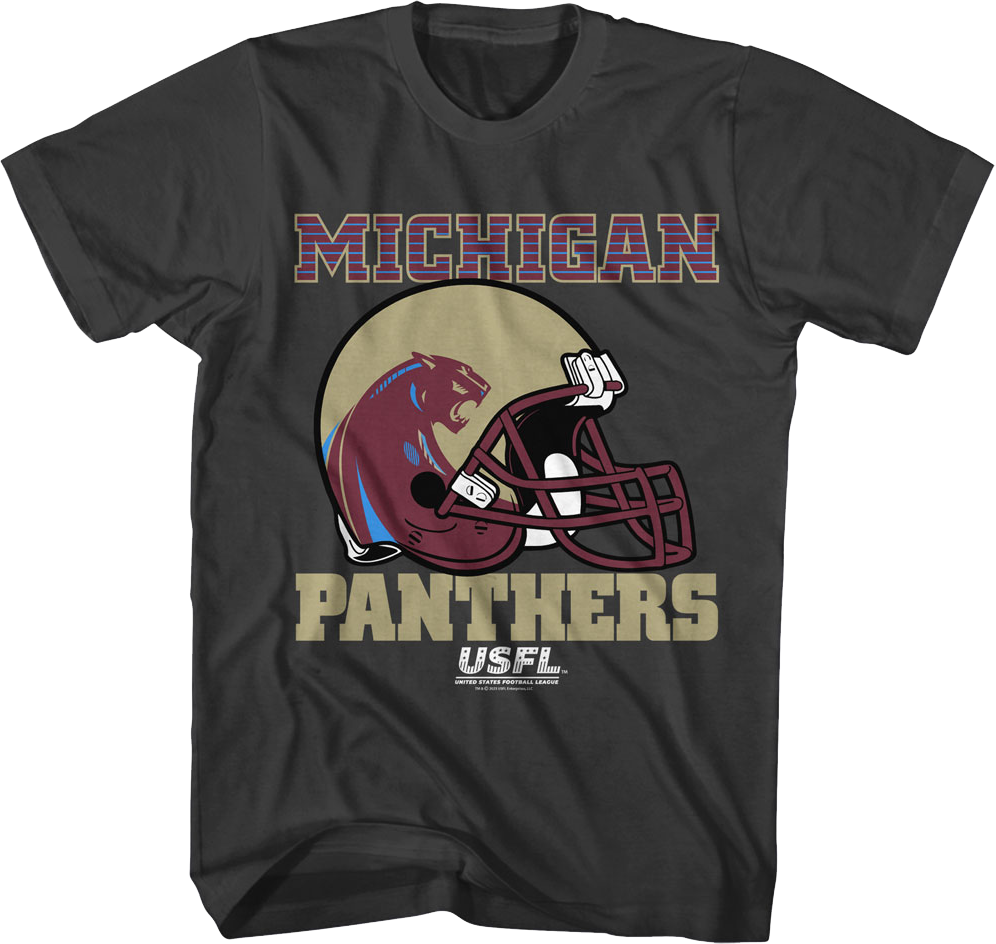 Michigan Panthers Helmet USFL T-Shirt