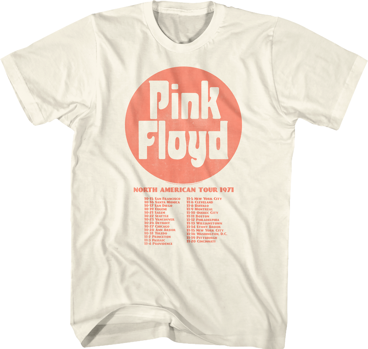 North American Tour 1971 Pink Floyd T-Shirt