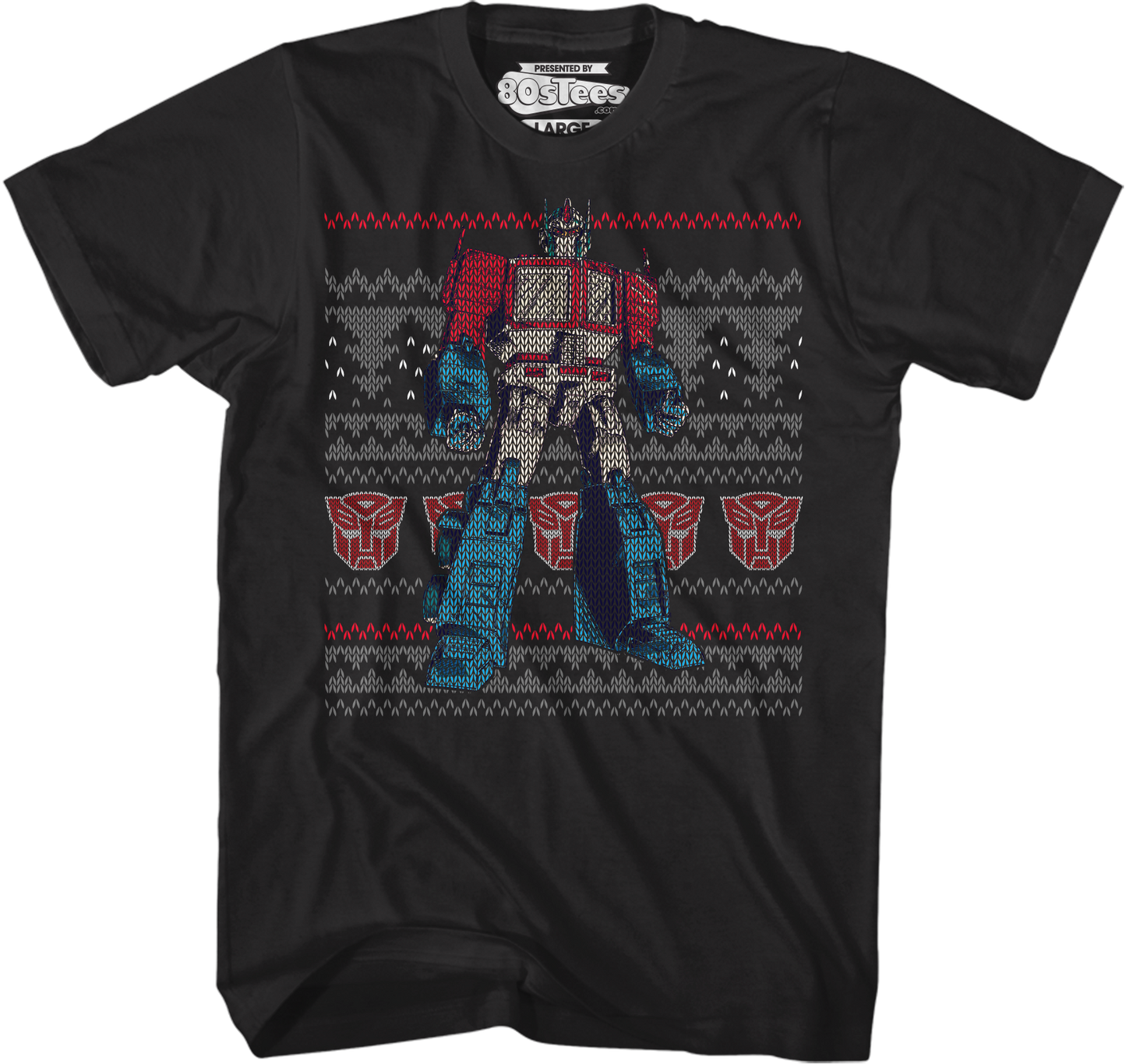 Optimus Prime Faux Ugly Christmas Sweater Transformers T-Shirt