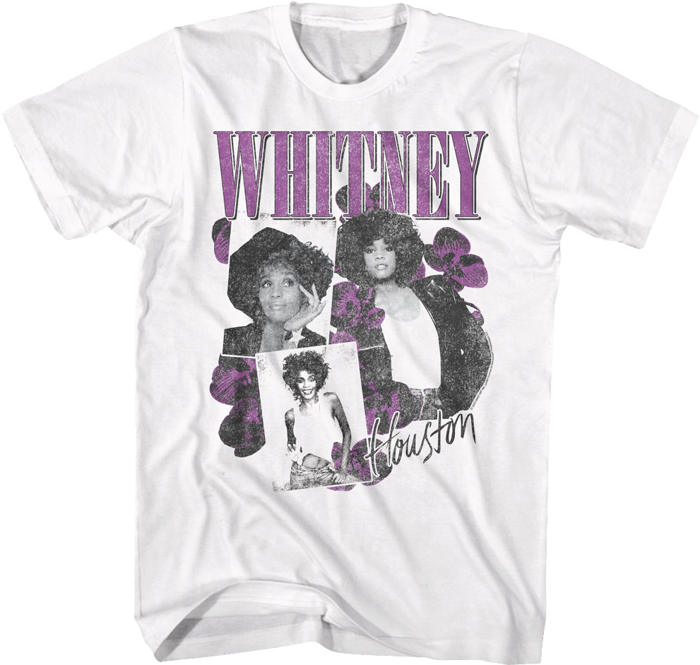 Orchid Collage Whitney Houston T-Shirt