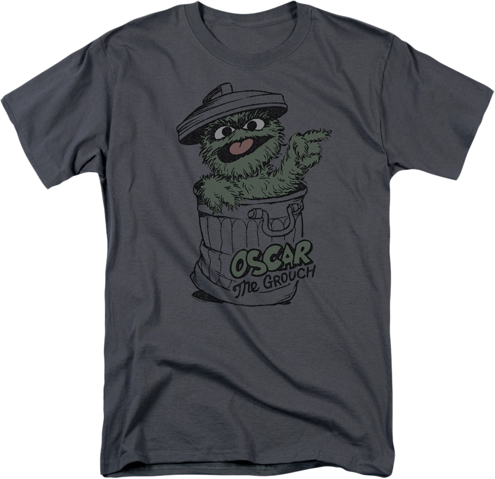 Oscar The Grouch Charcoal Sesame Street T-Shirt