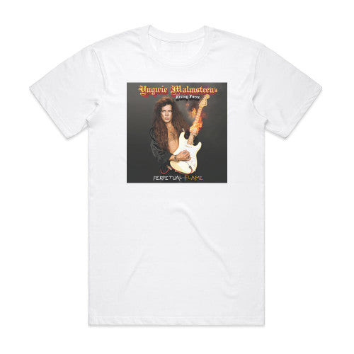 Yngwie J Malmsteens Rising Force Perpetual Flame Album Cover T-Shirt White