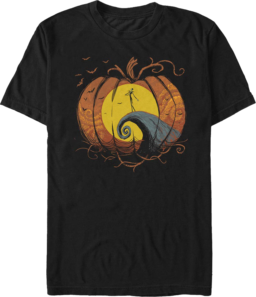 Pumpkin Silhouette Nightmare Before Christmas T-Shirt