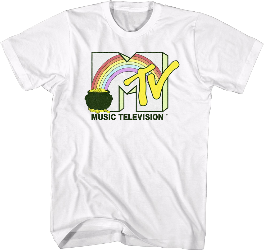 Rainbow And Pot Of Gold Logo MTV Shirt