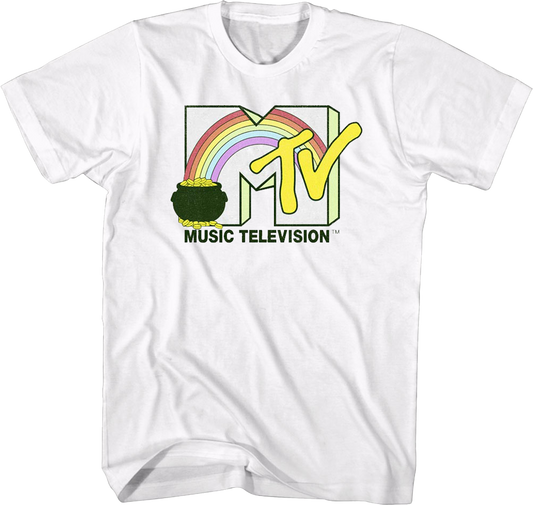 Rainbow And Pot Of Gold Logo MTV Shirt