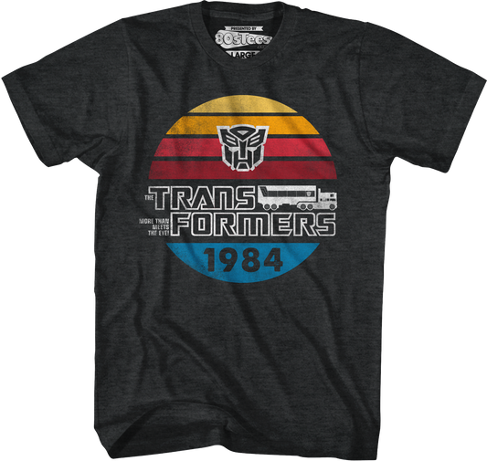 Retro 1984 Stripes Autobots Logo Transformers T-Shirt