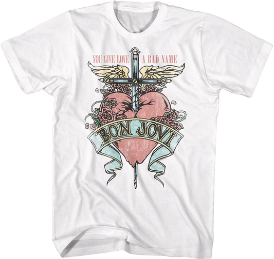 Retro Floral Logo Bon Jovi T-Shirt