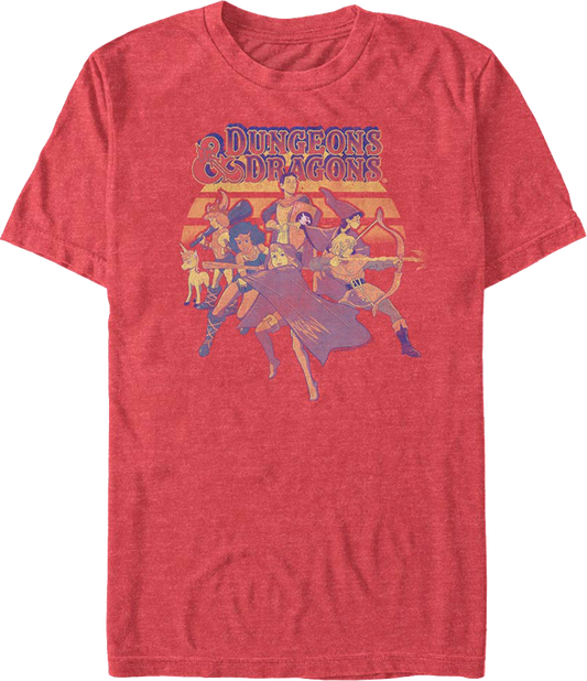 Retro Sunset Collage Dungeons & Dragons T-Shirt