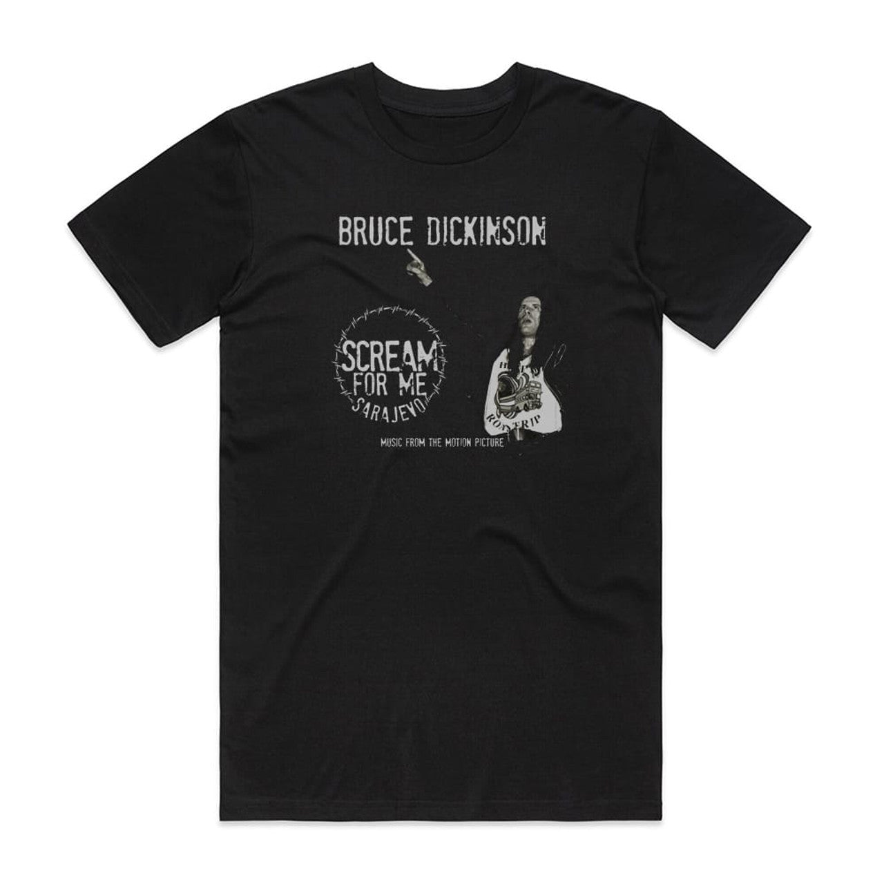 Bruce Dickinson Scream For Me Sarajevo Music From The Motion Picture T-Shirt Black