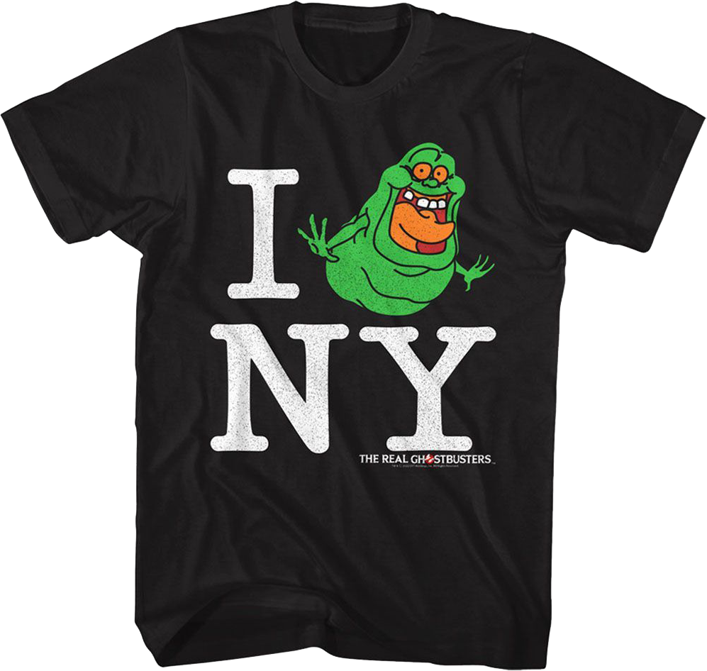 Slimer I Love NY Real Ghostbusters T-Shirt