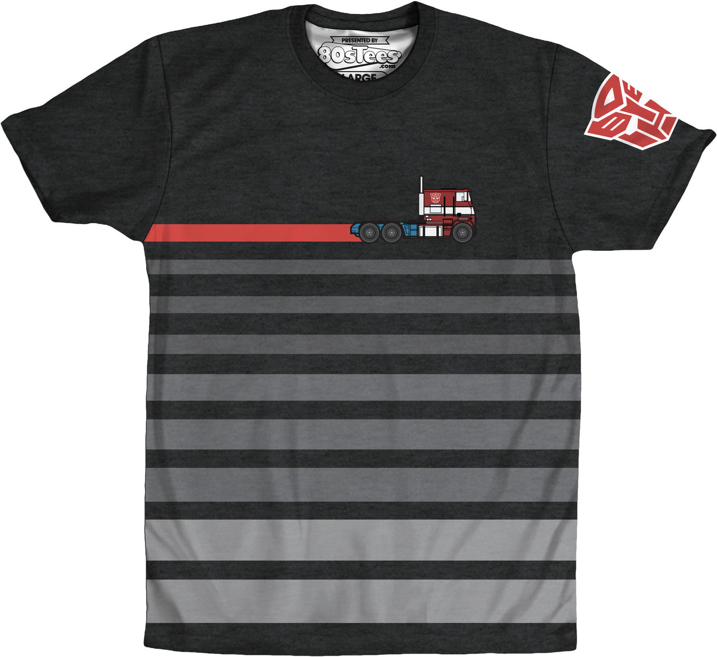 Sublimated Optimus Prime Stripe Transformers Shirt
