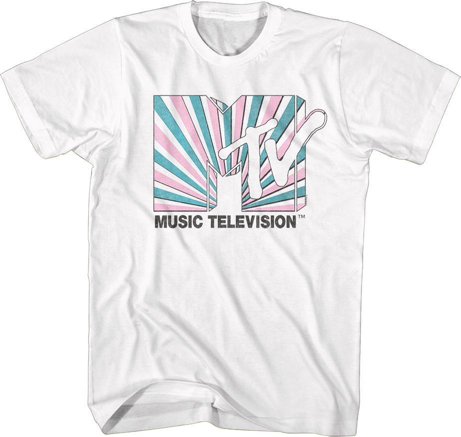 Tie Dye Stripes Logo MTV Shirt