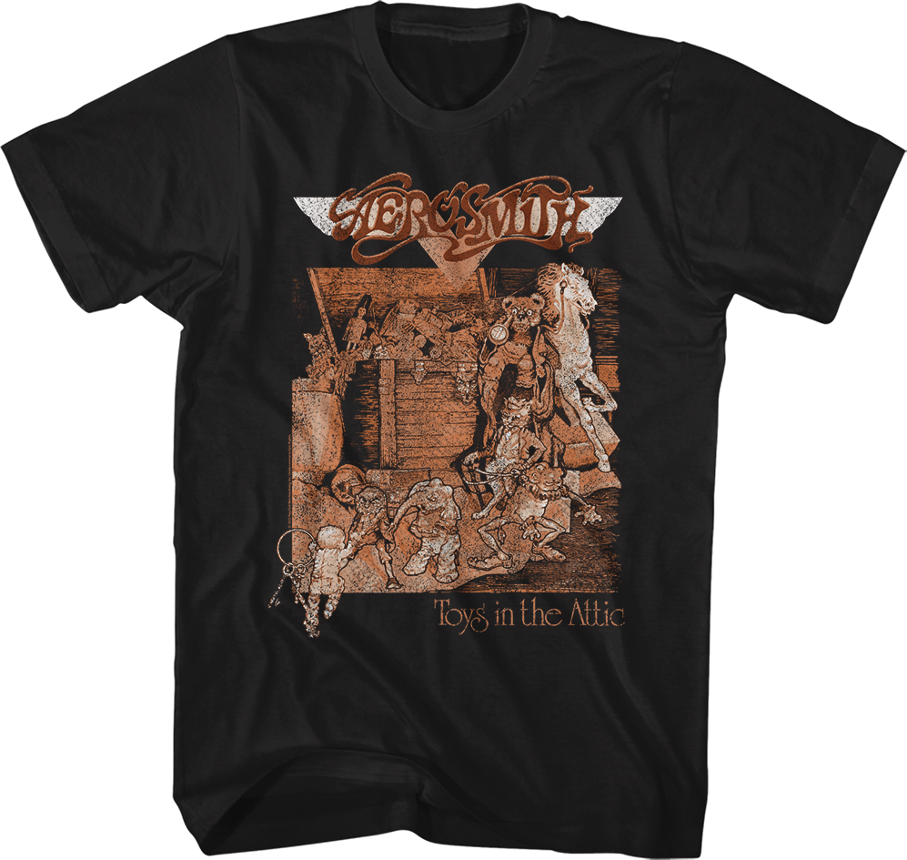 Toys In The Attic Cover & Track List Aerosmith T-Shirt