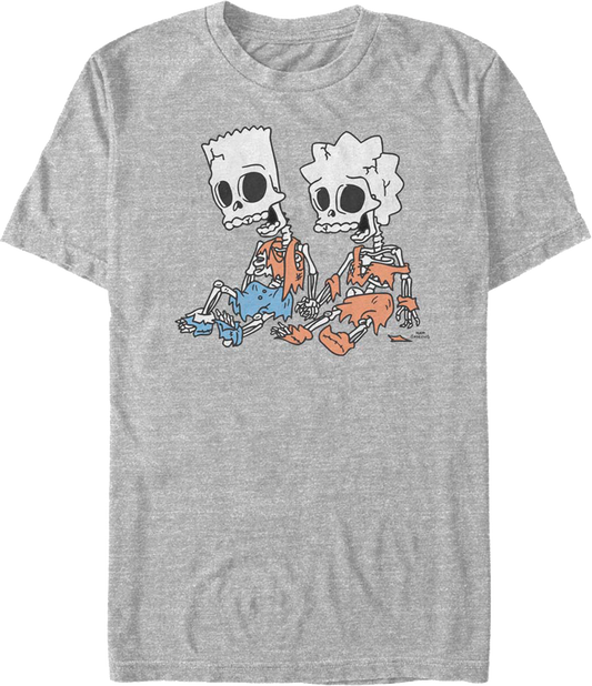 Vintage Bart And Lisa Skeletons The Simpsons T-Shirt
