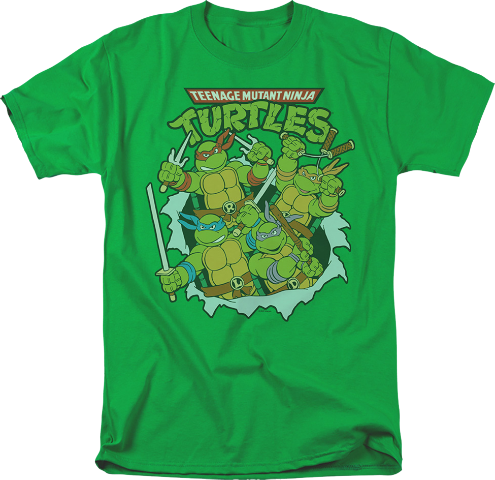 Vintage Green Group Photo Teenage Mutant Ninja Turtles T-Shirt