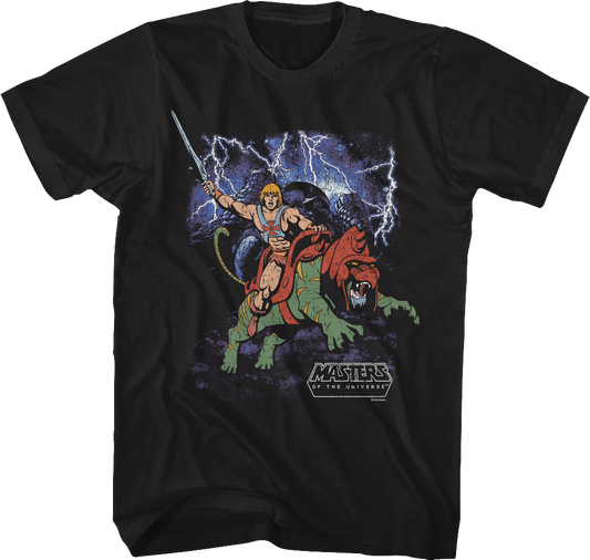 Vintage He-Man & Battle Cat Poster Masters of the Universe T-Shirt
