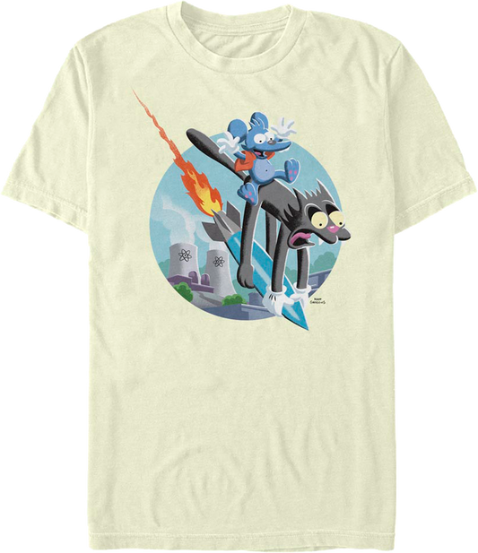 Vintage Itchy & Scratchy Missile The Simpsons T-Shirt