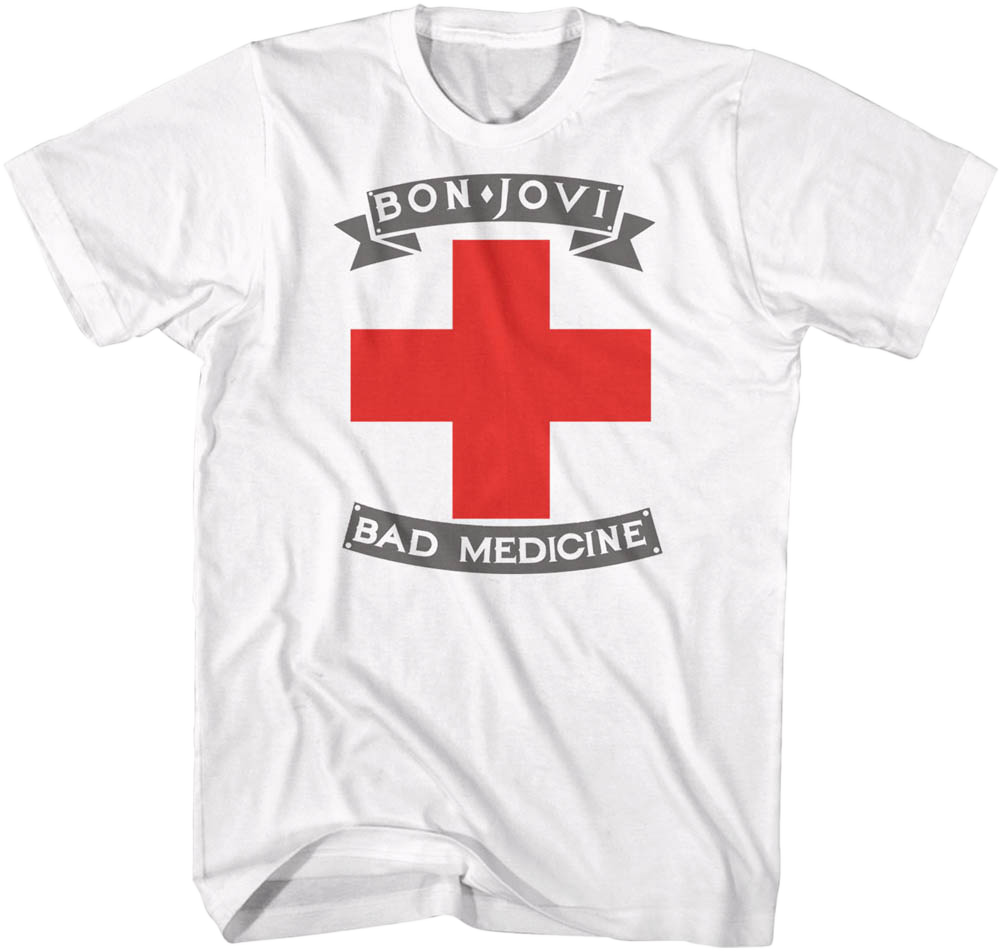 White Bad Medicine Bon Jovi T-Shirt