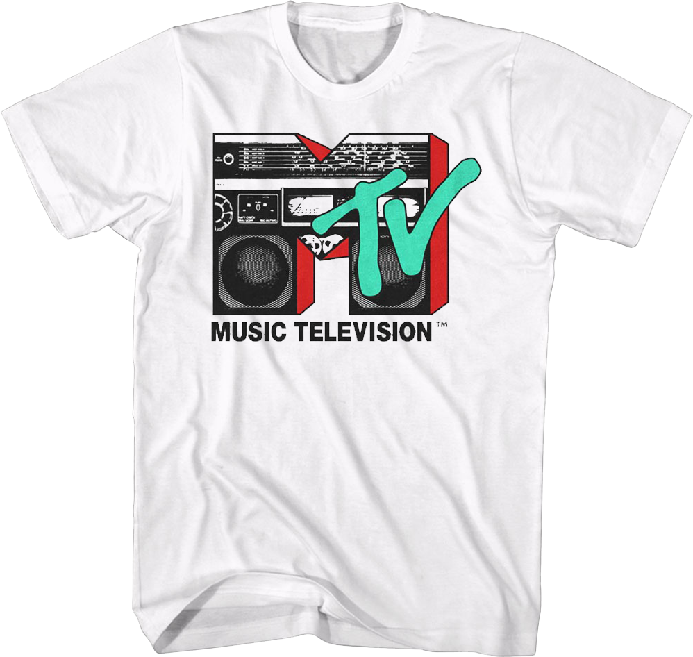 White Boombox Logo MTV Shirt