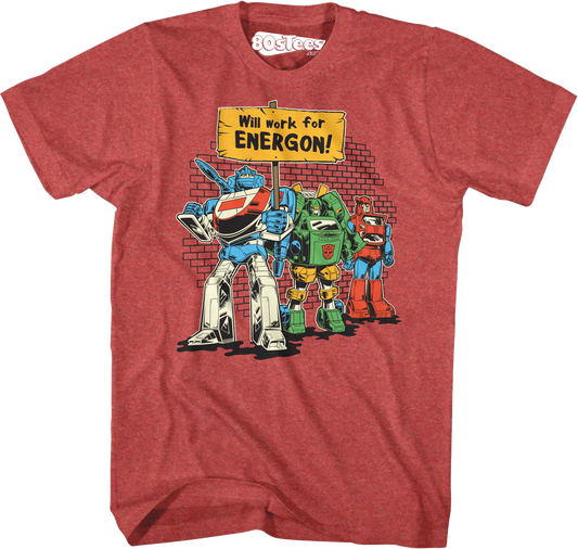Will Work For Energon Transformers T-Shirt
